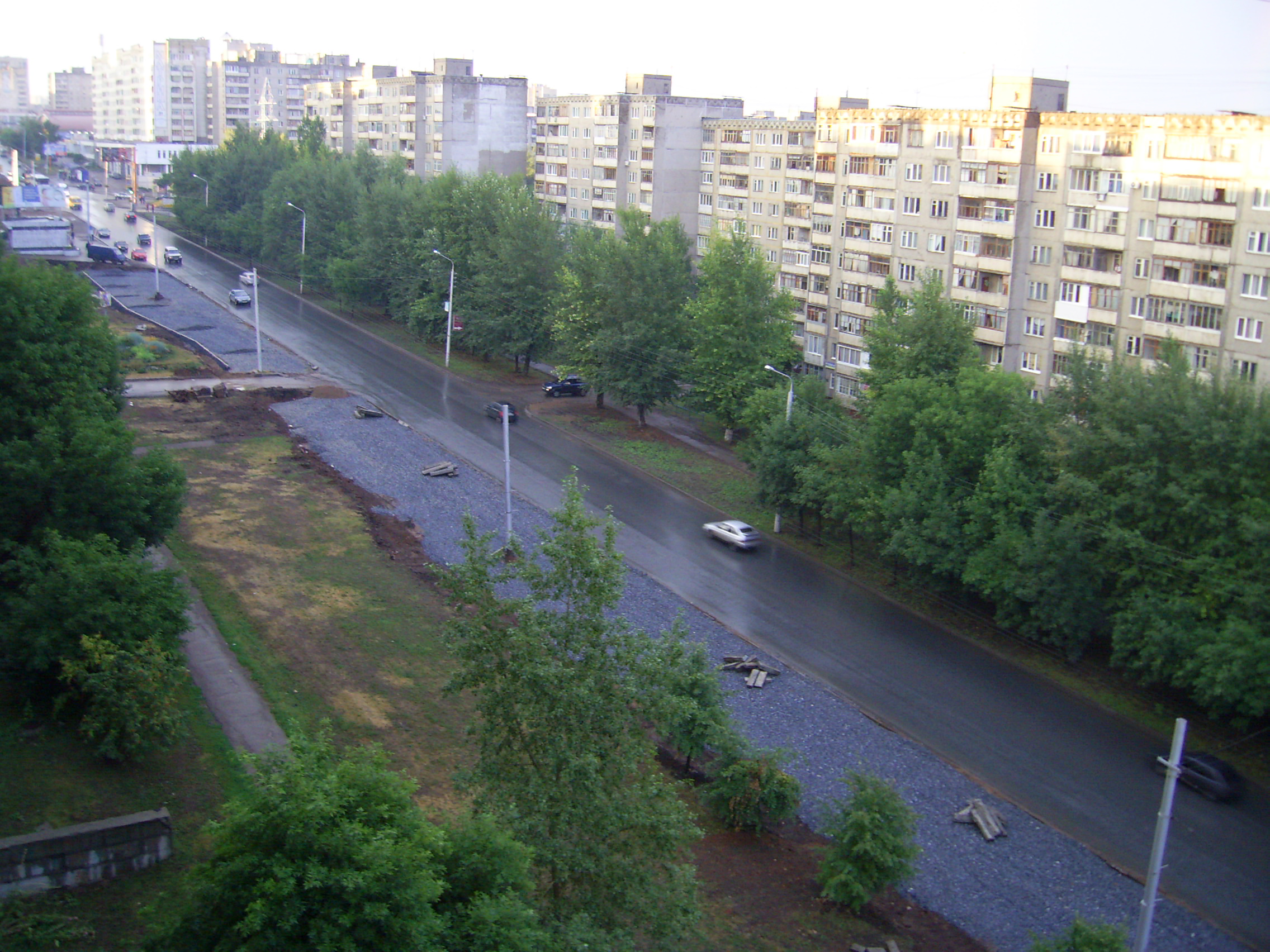 Мокрая улица Степана Кувыкина. Вид из моего окна.