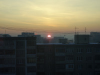 Утро. Восход солнца. Вид из моего окна