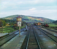 Вид с задней площадки у станции Симская Самарско-Златоустовской железной дороги